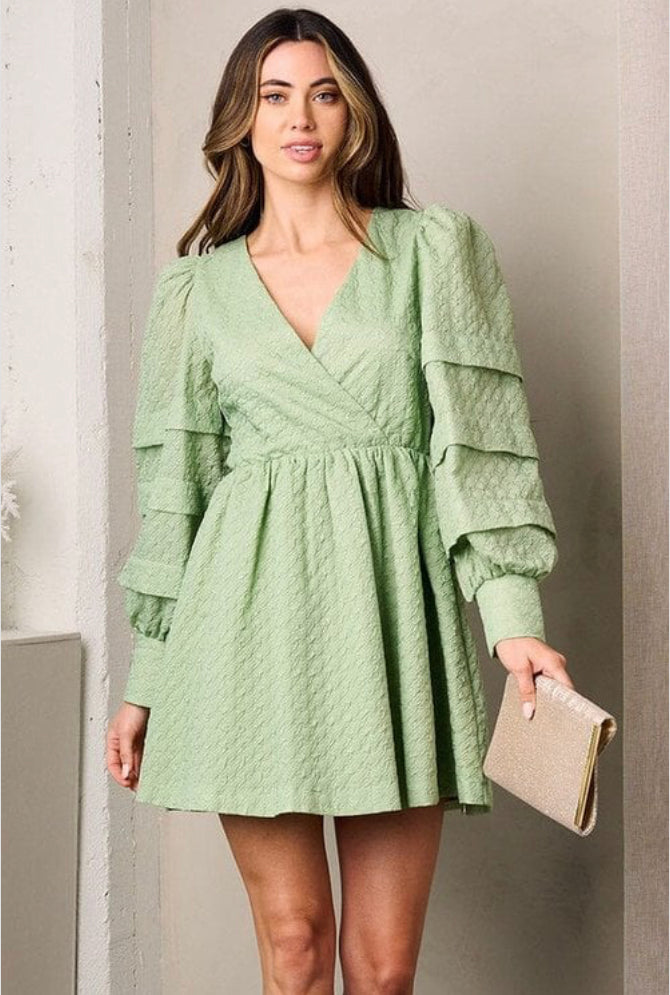 Sage Surplice Dress