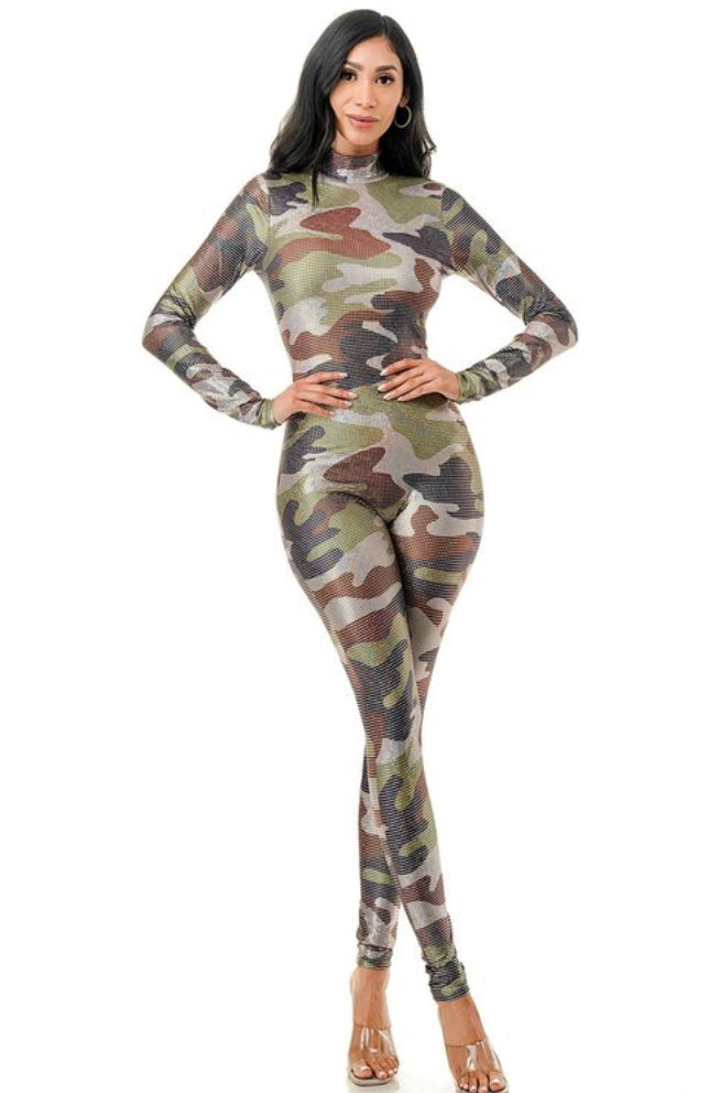 Camouflage Silver Foil Jumpsuit