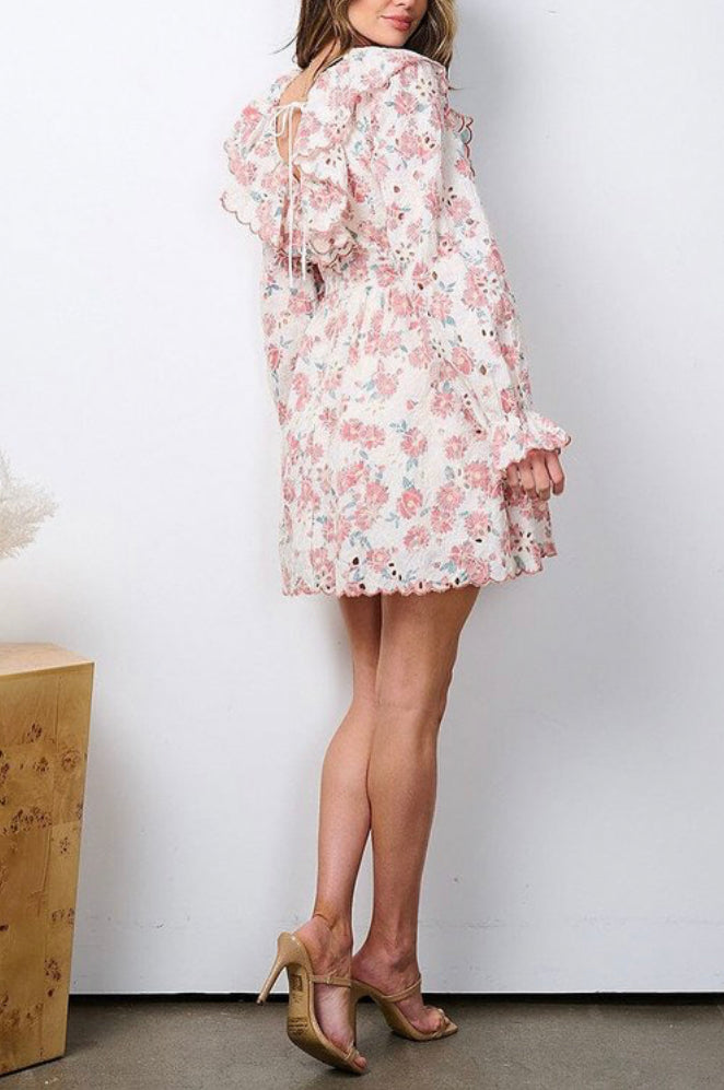 Long Sleeve Ruffled Floral Dress