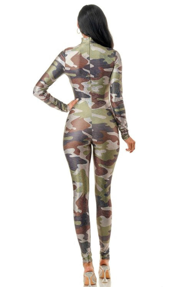 Camouflage Silver Foil Jumpsuit