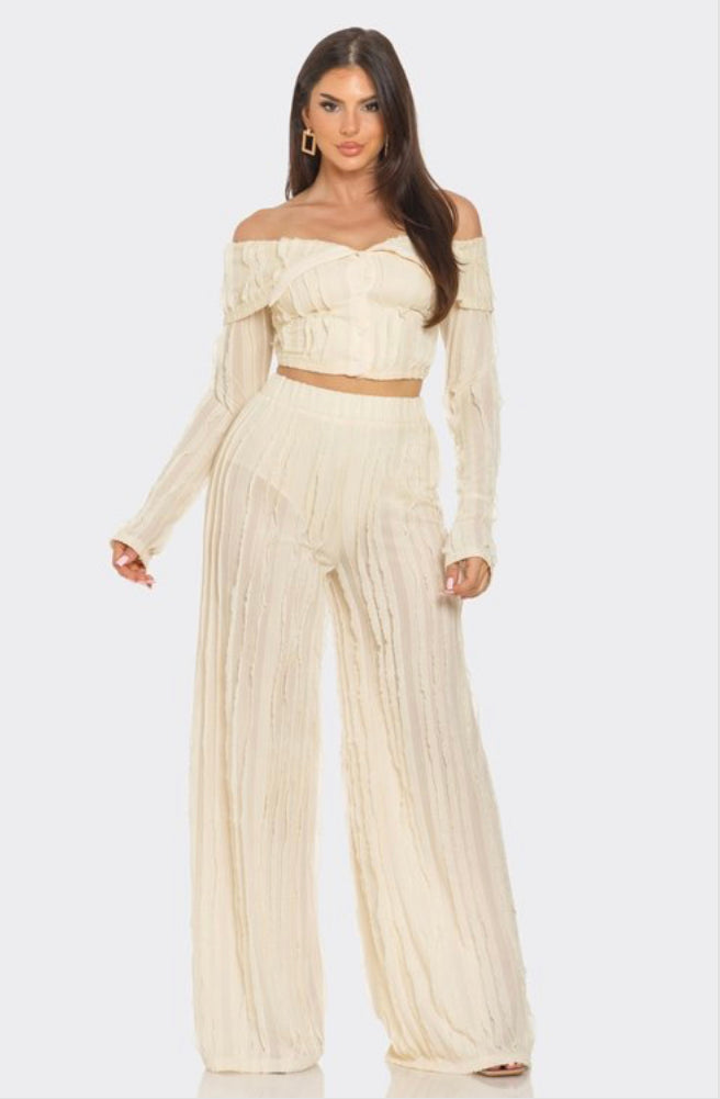 2 Piece - Off The Shoulder Pants Set