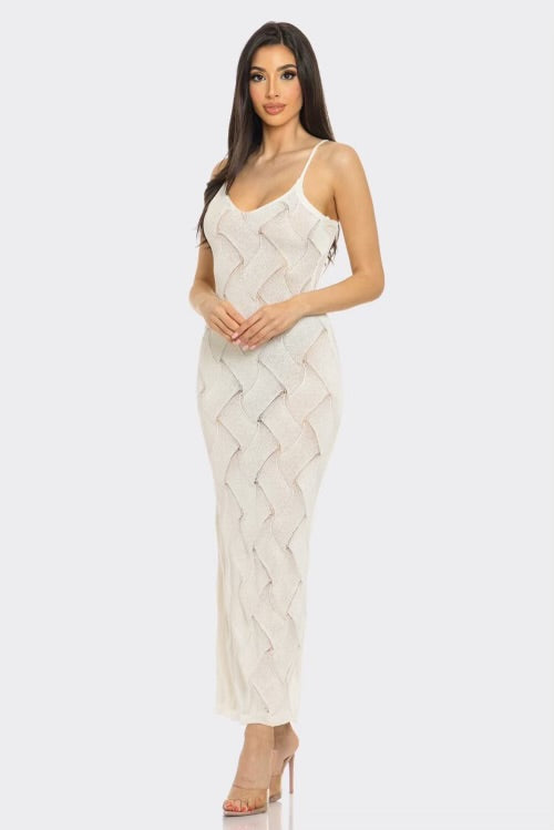 Ivory Geometric Design Dress