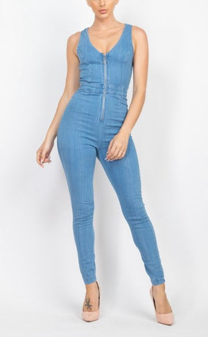 Skinny On My Denim Jumpsuit