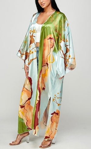 Green Multicolored Kimono