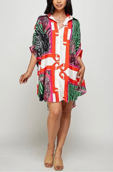 Multicolored Shirt Dress